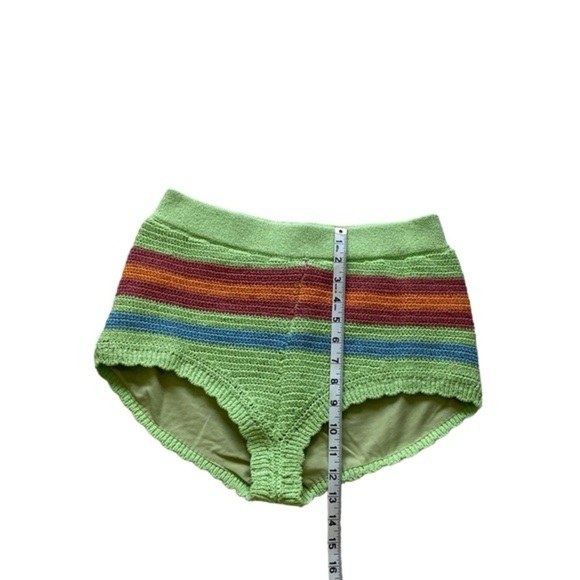UO BDG Women’s Green Knit Micro Short with Multi Stripe Size: L NWT - Picture 5 of 10